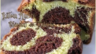 Gateau marbre chocolat pistache  Marbled chocolate pistachio cake [upl. by Candis967]