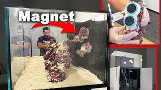 MAGNETIC REEF TANK SCAPE  How to do FLYING REEF [upl. by Petracca]