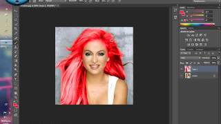 Como Cambiar Color De Cabello Y Labios En Photoshop [upl. by Obadiah]