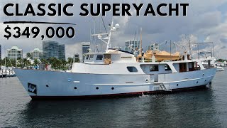 349000 1963 FAIRMILES 82 Classic Affordable Liveaboard Superyacht Tour [upl. by Center]