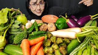 Eating Raw Vegetable amp Fruits  Big Bites  Mukbang  Asme Eating  Crunch time [upl. by Sylvie]