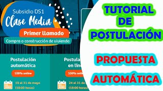 Tutorial postulación automática Subsidio Clase Media DS1 2021  Cómo postular al Subsidio DS1 2021 [upl. by Arodaeht]