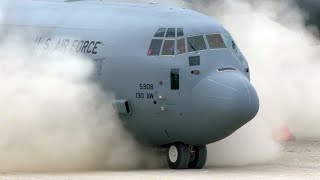 Extreme Aviation C130J30 Super Hercules Aircraft Dirt Runway Takeoffs and Landings [upl. by Latsyk]