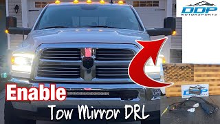 DUAL FUNCTION DDP TOW MIRROR HARNESS ENABLE WITH ALFAOBD  1318 4TH GEN RAM 15003500 [upl. by Idaf28]