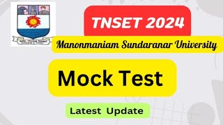 TN SET Latest Update in Manonmaniam Sundaranar University Website Mock Test tnset2024 tnset [upl. by Aurelie]