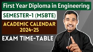 MSBTE Revised Academic Calendar 202425  Exam Time Table [upl. by Abdella652]