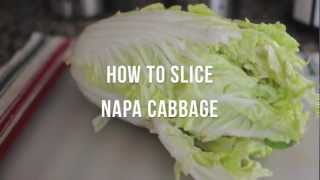 Slicing Napa Cabbage  cooksmarts [upl. by Ahsiekal]