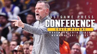 Coach Malone Postgame Press Conference vs Grizzlies 🎙  111924 [upl. by Darahs]