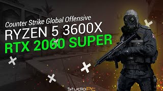 TESTE CSGO RYZEN 3600X E RTX 2060 SUPER 400FPS  STUDIOPC [upl. by Ahsemo]