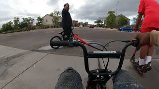 Practicing wheelies on mini bike [upl. by Duhl]