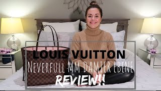 LOUIS VUITTON Neverfull MM Damier Ebene REVIEW  Roxstud Diaries [upl. by Stallworth]