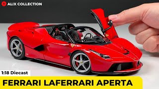 Unboxing of Ferrari LaFerrari Aperta 118 Diecast Model Car by BBR Models 4K [upl. by Esdnil775]