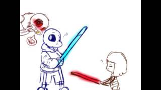 Undertale comic  Sans x Frisk with playing [upl. by Tengler]