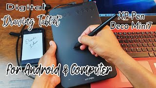 XPPEN Deco Mini7 For Android and Computer  Unboxing Quick Review [upl. by Ahseeyt]