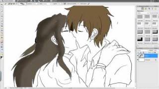 How I draw anime kiss [upl. by Shwalb]