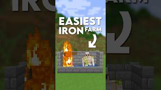 Minecraft Easiest IRON Farm Iron Farm Tutorial  Shorts [upl. by Schuman]