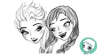 FAN ART ELSANNA quottangled braidsquot Anna amp Elsa from FrozenLa Reine des Neiges [upl. by Aylward168]