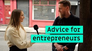 Advice for entrepreneurs  Street interview with startup founder [upl. by Egide]