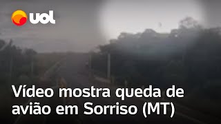 Vídeo mostra momento da queda de avião e explosão após o acidente em Sorriso MT veja [upl. by Aryaz]