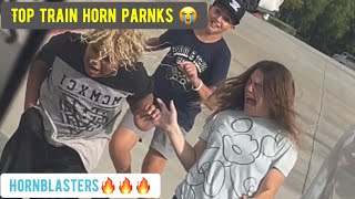 Top Train Horn Prank  Scare Prank 2022 [upl. by Roddie]