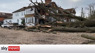 Storm Eunice could cost more than £350m as clearup begins [upl. by Ahsinrac]