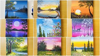 10 Amazing paintings ideas  Acrylic Painting for Beginners [upl. by Rosio295]