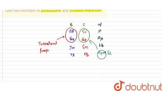 Give two example of pentavalent and trivalentimpurities  CLASS 12  SEMICONDUCTOR ELECTRONICS [upl. by Kat]