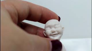 DIY How to sculpt a cute baby smiling face with polymer clay Fimo [upl. by Derej]