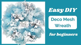 EASY DIY DECO MESH WREATH TUTORIAL FOR BEGINNERS [upl. by Seline]