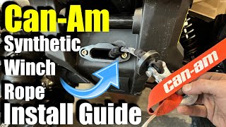 CanAm Outlander Synthetic Winch Rope Install stepbystep guide [upl. by Notyrb889]