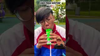 CARA PAKAI SEDOTAN MILO⁉️ challenge funny food magic experiment comedy [upl. by Eben]