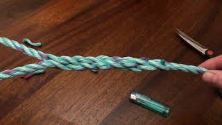 How to splice 3 strand rope easily Splicing a loop or eye in polysteel lobster  crab pot rope [upl. by Leonelle]