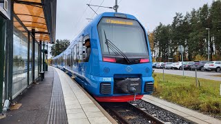 Linje 27 TĂ¤by kyrkbyOrmsta med X15p vagn 702 [upl. by Tala]