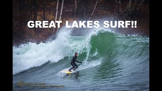 Lake Superior storm surfing Fresh water surf at its finest [upl. by Irrabaj814]