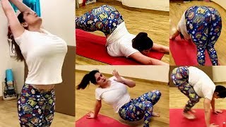 Zareen Khan FULL Yoga Workout Videos 2019 [upl. by Brunhild]