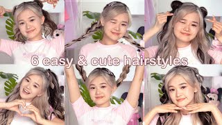 6 QUICK amp EASY HAIRSTYLES  Cute Long Hair Hairstyles by Kika Kim [upl. by Fonz]