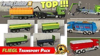 FS19  FLIEGL Transport pack v1200  review [upl. by Ateekan]