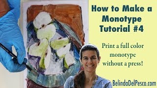 How to Make a Monotype Color Print Tutorial without a press At Home [upl. by Tchao587]