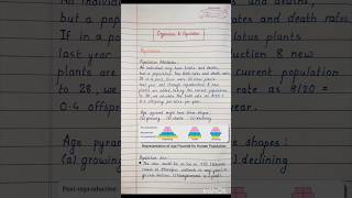 Organisms and Population Notes  Class 12  Biology  NEET  CBSE  HSC shorts neet biologynotes [upl. by Alexio]