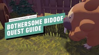 Pokemon Legends Arceus  Bothersome Bidoof Quest Guide [upl. by Ariay]