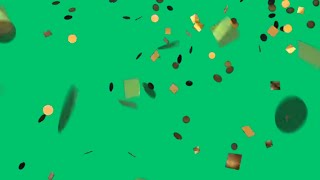 Gold confetti green screen video  Confetti green screen no copyright [upl. by Ralyat]