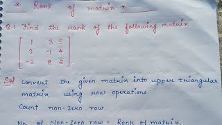 Rank of Matrix  Engineering  Btech  Easy Explanation [upl. by Paul]