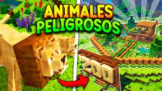 Construí un ZOOLÓGICO con ANIMALES muy PELIGROSOS en MINECRAFT 🐍🦁 [upl. by Moreland]