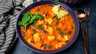 Vegan Thai Red Curry with Cauliflower and Sweet Potatoes [upl. by Katine]