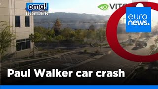 Moment of Paul Walker car crash caught on nearby security cam  euronews 🇬🇧 [upl. by Hildagard664]