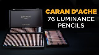 CARAN DACHE Luminance Colour Pencils  Wooden Box Set of 76 [upl. by Boehmer]