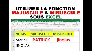 Comment utiliser la fonction Majuscule et Minuscule sous Excel [upl. by Leelahk463]