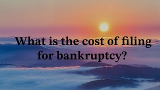 What is the cost of filing for bankruptcy [upl. by Emmer903]