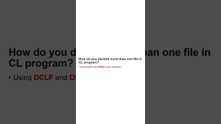 How do you declare more than one file in CL program [upl. by Lyssa]