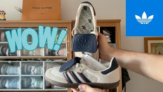 REVIEW ADIDAS SAMBA LT CRYSTAL WHITE DARK BLUE [upl. by Ilhsa]